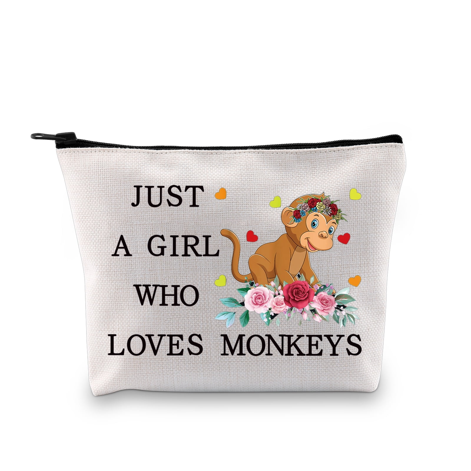 LEVLO Kosmetiktasche „Just A Girl Who Loves Elch“ – 23x17 Cm, Baumwoll-Leinen, Mit Reißverschluss