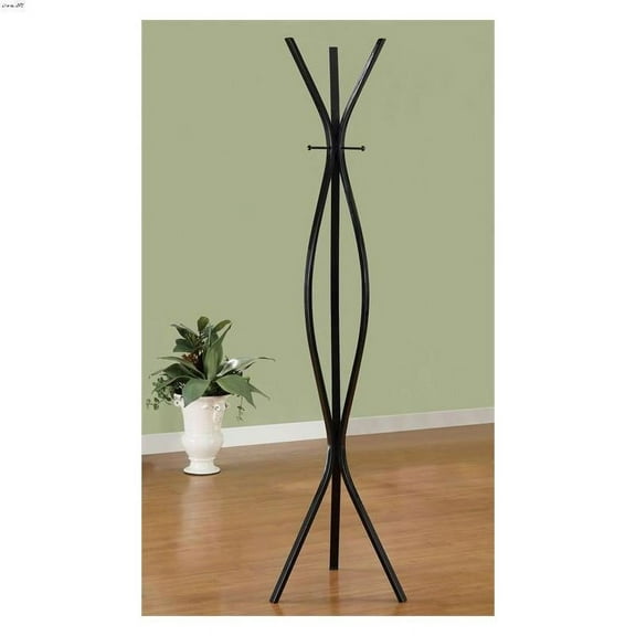 Modern Curvilinear Coat Rack in Black Finish
