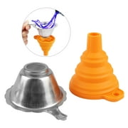 3D Printer Accessories Parts Collapsible Funnel Silicone Foldable Funnels Stainless Steel Resin Filter for Pouring Resin Back Into Bottle for ANYCUBIC Photon Sparkmaker Kelant Orbeat D100 SLA 3D Prin