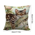 thumbnail image 3 of Yunuuuoa Cute Cat Pillow Cover Decorative Polyester Pillowcase Soft Wrinkle Resistant Fade Proof Invisible Zipper Washable for Sofa Bed Living Room Bedroom Office Decor, 3 of 6