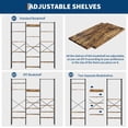 thumbnail image 5 of EuKer 67.5" Heavy Duty Bookshelf, 5-Tier Farmhouse Storage Shelf for Living Room, Bedroom, Brown, 5 of 8