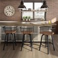 thumbnail image 2 of Amisco Brisk 29" Distressed Wood Swivel Bar Stool in Brown/Gun Metal, 2 of 4