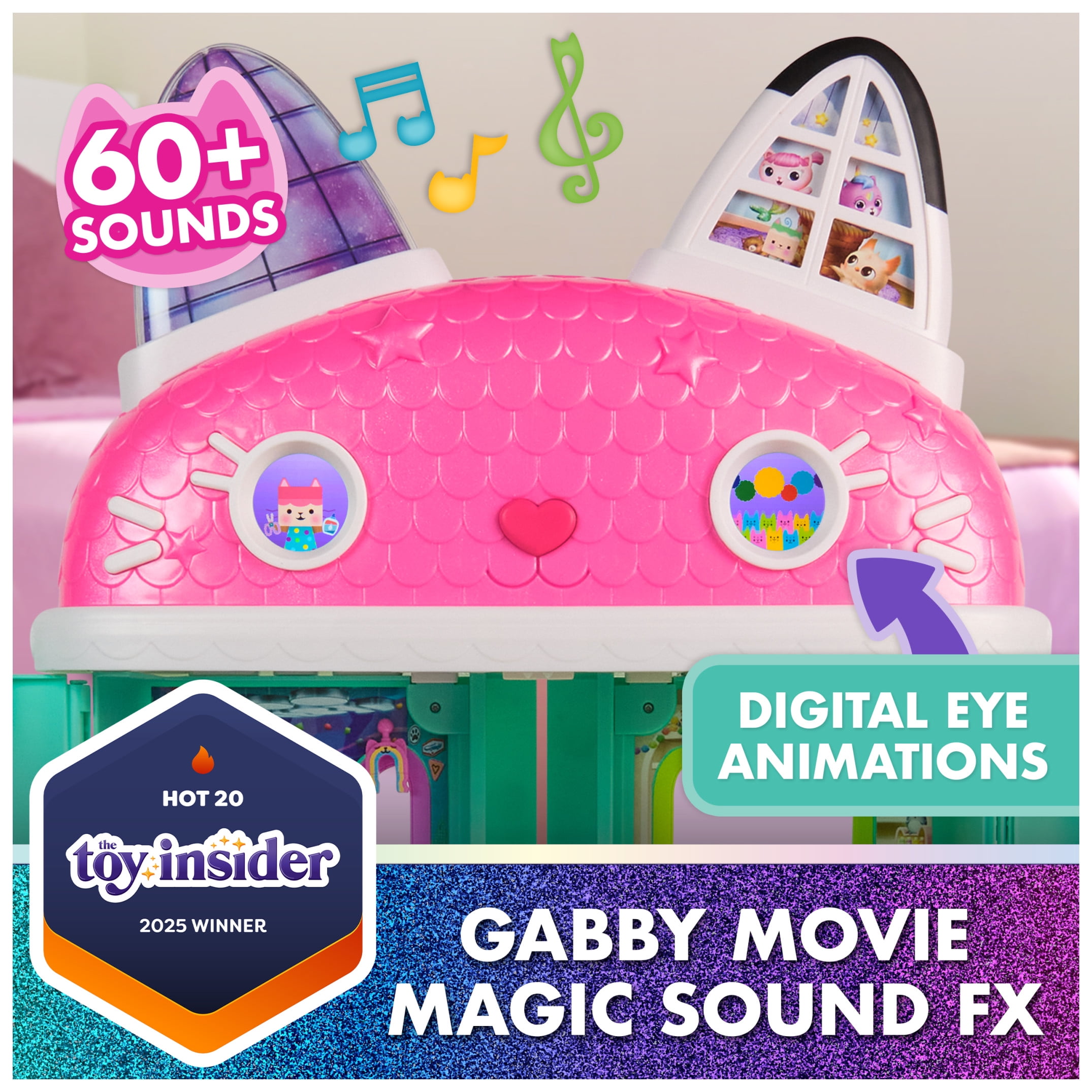 Gabby's Dollhouse: The Movie, Meow-mazing Interactive Dollhouse, Digital Eyes, Sound FX, 7 Rooms