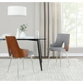thumbnail image 3 of Stella Contemporary Accent/Dining Chair in Chrome Metal, Walnut Wood and Light Grey Fabric by LumiSource - Set of 2, 3 of 4