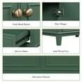 thumbnail image 5 of 30" Bathroom Vanity with Ceramic Sink, Modern Bathroom Storage Cabinet with 2 Doors and 1 Drawer, Freestanding Bathroom Vanities Solid Wood Frame, Dark Green, 5 of 9