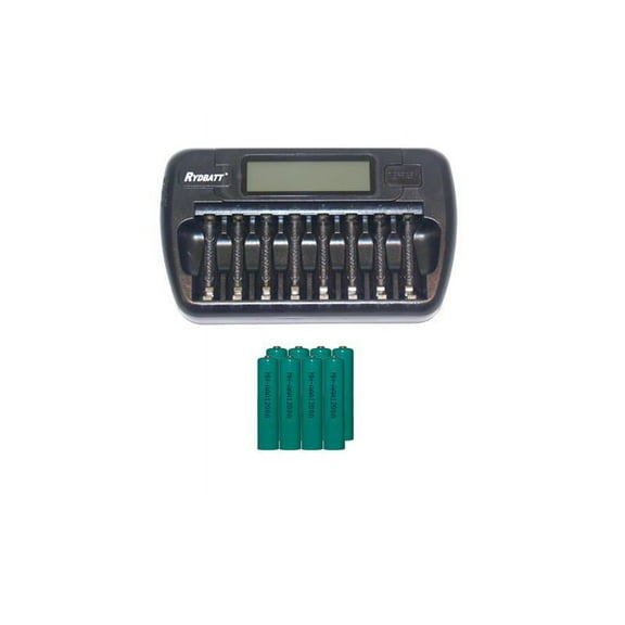8 Bay AA / AAA LCD Battery Charger   8 AAA 1200 mAh NiMH Batteries