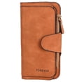 thumbnail image 2 of Deago Womens Long PU Leather Wallet Large Capacity Trifold Clutch Purse Ladies Card Holder with ID Window, Brown, 2 of 10
