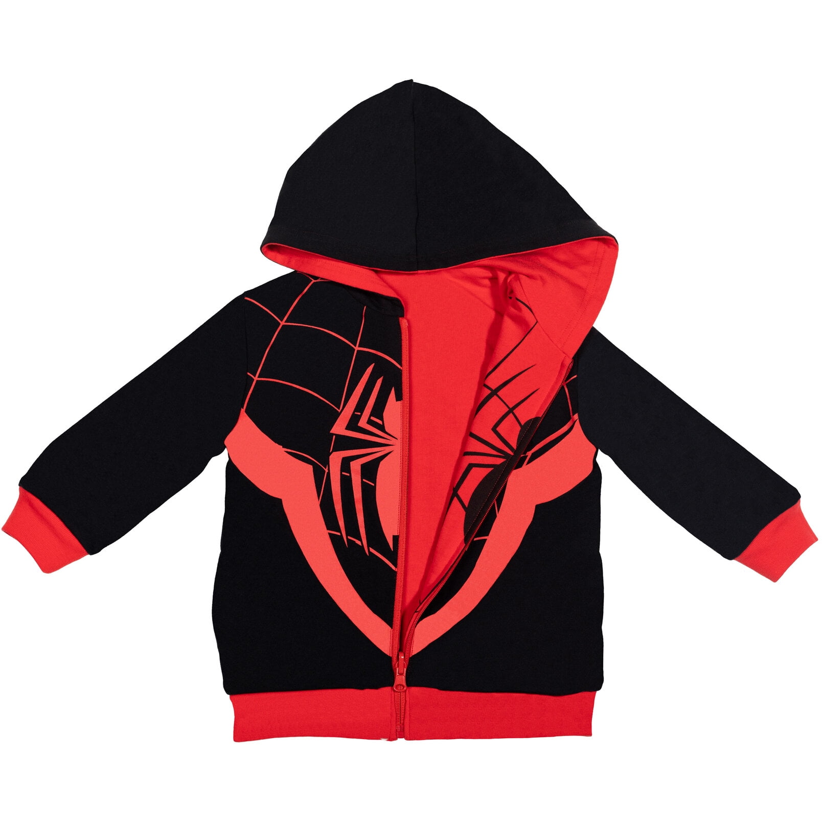 Marvel Avengers Spider-Man Big Boys Reversible Zip-Up Hoodie Black/Red 18-20