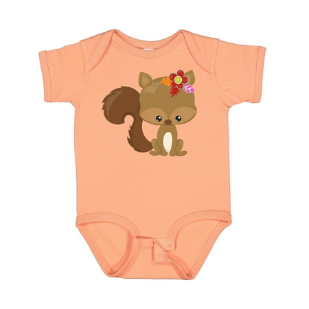 

Inktastic Spring Animals Cute Squirrel Colorful Flowers Gift Baby Boy or Baby Girl Bodysuit