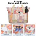 thumbnail image 2 of Tote Bag for Women - Pioneer Flower Shoulder Bag - Large Utility Work Duffle Bag with Zipper Handbag for Travel, Work, Sprots, 2 of 5