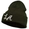 thumbnail image 2 of Graffiti LA Embroidered Long Cuff Beanie - Green OSFM, 2 of 5