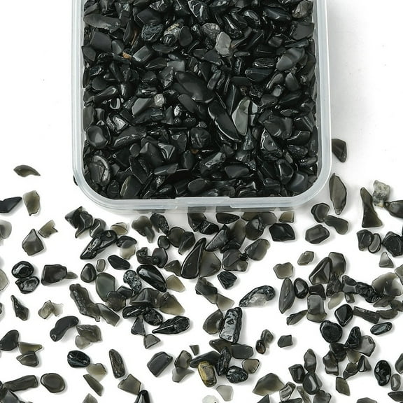 1Box 50G Natural Obsidian Chip Beads No Hole/Undrilled 3~9x1~4mm