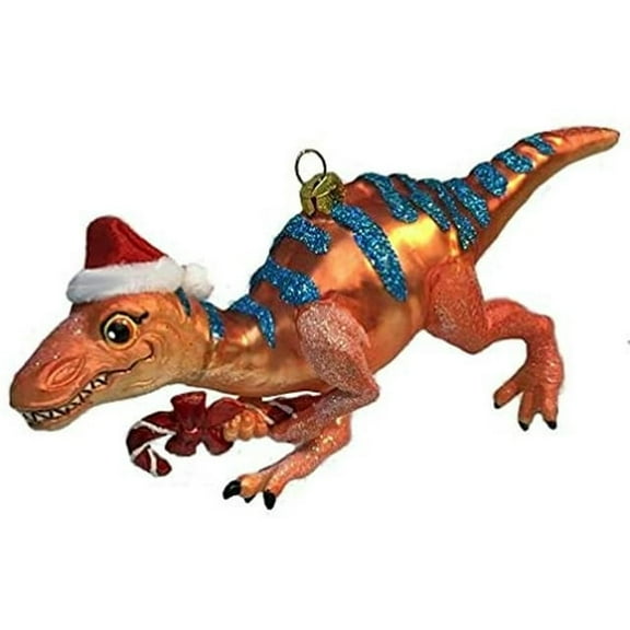 Tarascosaurus Dinosaur with Santa Hat Christmas Ornament