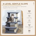 thumbnail image 2 of PawHut 4 Levels Cat Steps, Pet Stairs Carpeted Ladder, Kitten Tree Climber with Scratching Posts, Hanging Play Ball, Side Step, for High Bed, Sofa, Gray, 2 of 2