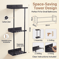 thumbnail image 7 of QIYFDDF Wall Towel Rack for Rolled Towels 3 Tier Metal Towel Holder 6 Hooks, 31.5in High Wall Mounted Towel Storage, 6 Large Bath Towels Capacity , Vertical Towel Storage Organizer Holder Black, 7 of 7