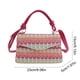 thumbnail image 3 of Bolso De Plástico Bolso bandolera tejido de paja para mujer, minibolso de hombro con rayas en contraste, 23 x 13 cm Yulucky, 3 of 9