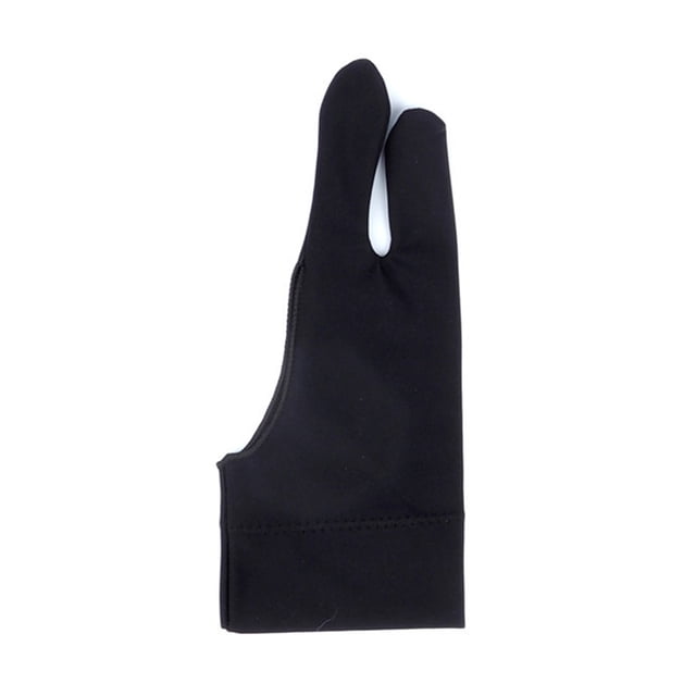 Guante de pintura de dos dedos, negro, de alta elasticidad, transpirable, cómodo, con almohadilla, diseño de parche, guante de dibujo artístico para hombre