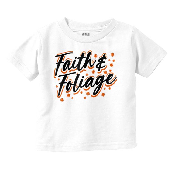 Cute Fall Autumn Faith and Foliage Youth T Shirt Tee Girls Infant Toddler Brisco Brands 12M