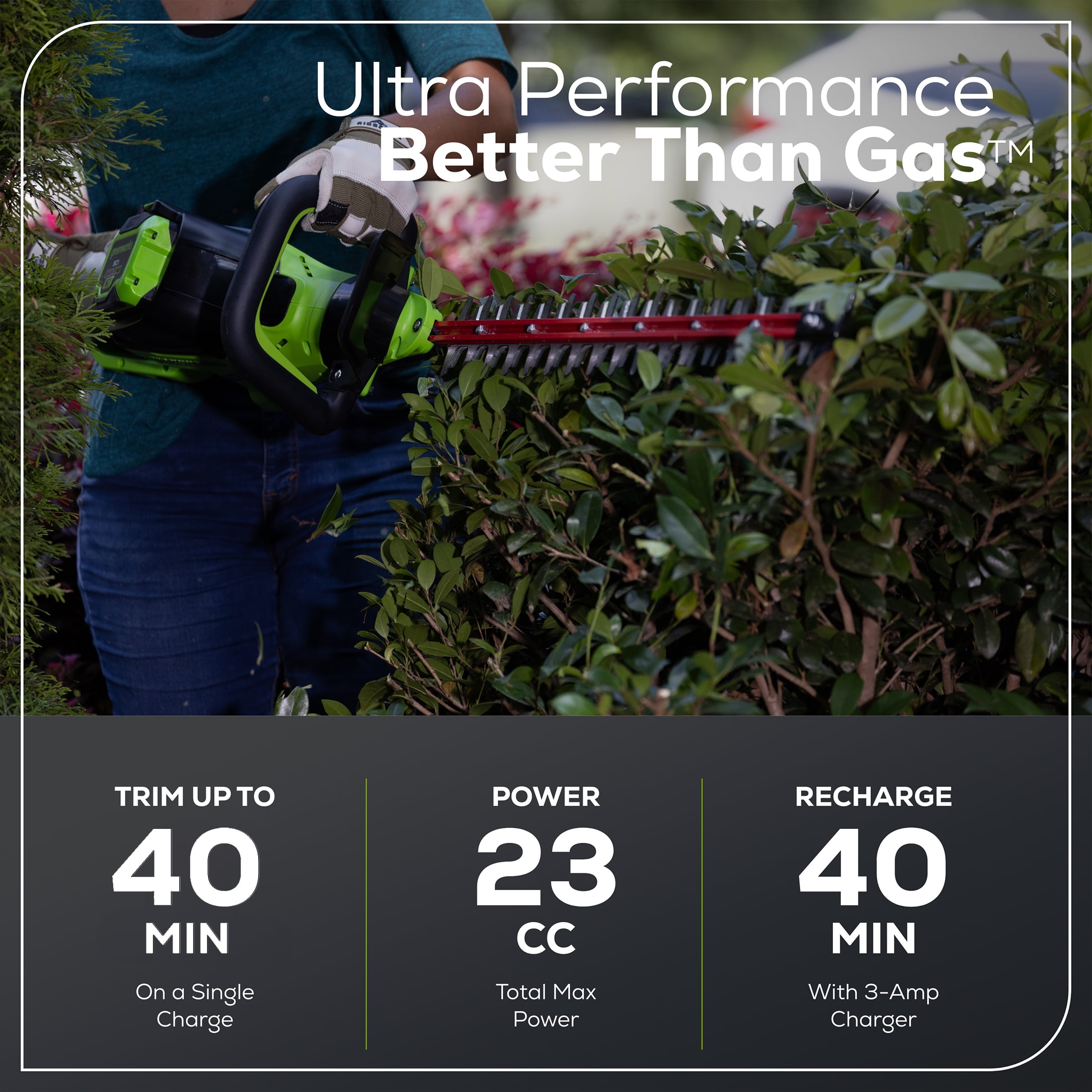 Greenworks 60V 26" Hedge Trimmer with 2.0 Ah Battery & 3 Amp Charger 2216602