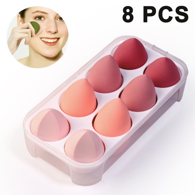 Juego de esponjas de maquillaje de 8 uds, herramienta de cosméticos de belleza, esponja para polvo Facial impecable, esponjas para base de mezcla para líquido, crema, polvo Adepaton 2035550-1