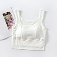 thumbnail image 6 of ABATAB Crop Tank Tops for Women Dressy Summer Sleeveless Self Bra Shirts Scoop Neck Side Split T Shirts Blouses, 6 of 6