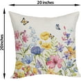 thumbnail image 2 of Spring Pillow Covers 20x20 Pack of 2 Colorful Floral Butterfly Throw Pillow Covers,Spring Summer Floral Pillowcase Rustic Farmhouse Decorative Linen Cushion Case for Home Sofa Indoor,Outdoor, 2 of 6