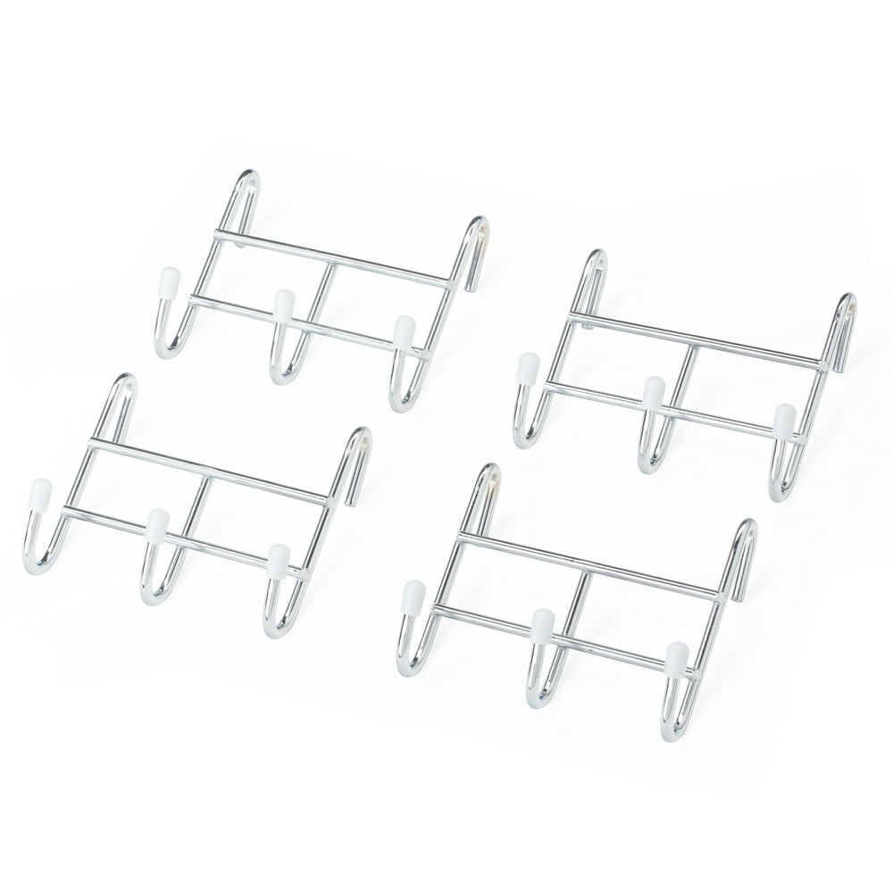 HSS Wire Shelving 3hooks, Steel, Chrome Color, 4PACK