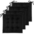 thumbnail image 1 of Cojines para Silla de Comedor Juego de 4 Suaves Cuadrado con diseño con Lazos Interior Negro, 1 of 4