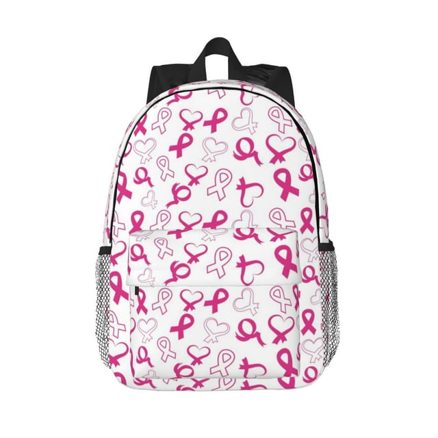 Easygdp Breast Cancer Awareness4 for 15 Inch Lightweight Student Backpack,Comfortable Backpack for School and Travel, Adjustable Straps