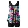 thumbnail image 5 of Purcolt Womens Tankini Sets Two Piece Swimsuits Blouson Swimwear Tank Top with Boyshorts Tropical Floral Print Tummy Control Bathing Suits, 5 of 6