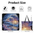 thumbnail image 2 of American Flag Ocean Wave Sunset Blossom Waterproof Picnic Blanket with Foldable Zipper, Suitable for Outdoor Use, Suitable for Travel, Camping, Beaches, Parks, Grasslands, Picnic Blanket Accessories, 2 of 7