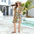 thumbnail image 6 of Beach Vacation Clothes Kimono Cardigan Loose Swimsuit Cover Up for Women Cats with House S, 6 of 6