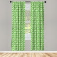 thumbnail image 5 of Ambesonne Irish Window Curtains, Gaelic Nature Clovers, Each 28" W x 84" L, Lime Green Pistachio, 5 of 5