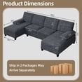 thumbnail image 6 of Walsunny Modern U-Shape Sectional Sofa for living room, Chenille Fabric Modular Couch, 4 Seat Oversized Sofa with Chaise for Apartment,White, 6 of 9