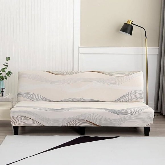 YOPTOP 2024 Stretch Futon Slipcover Armless Sofa Cover Sofa Bed Cover Furniture Protector Without Armrests Soft with Elastic Bottom,colour-8