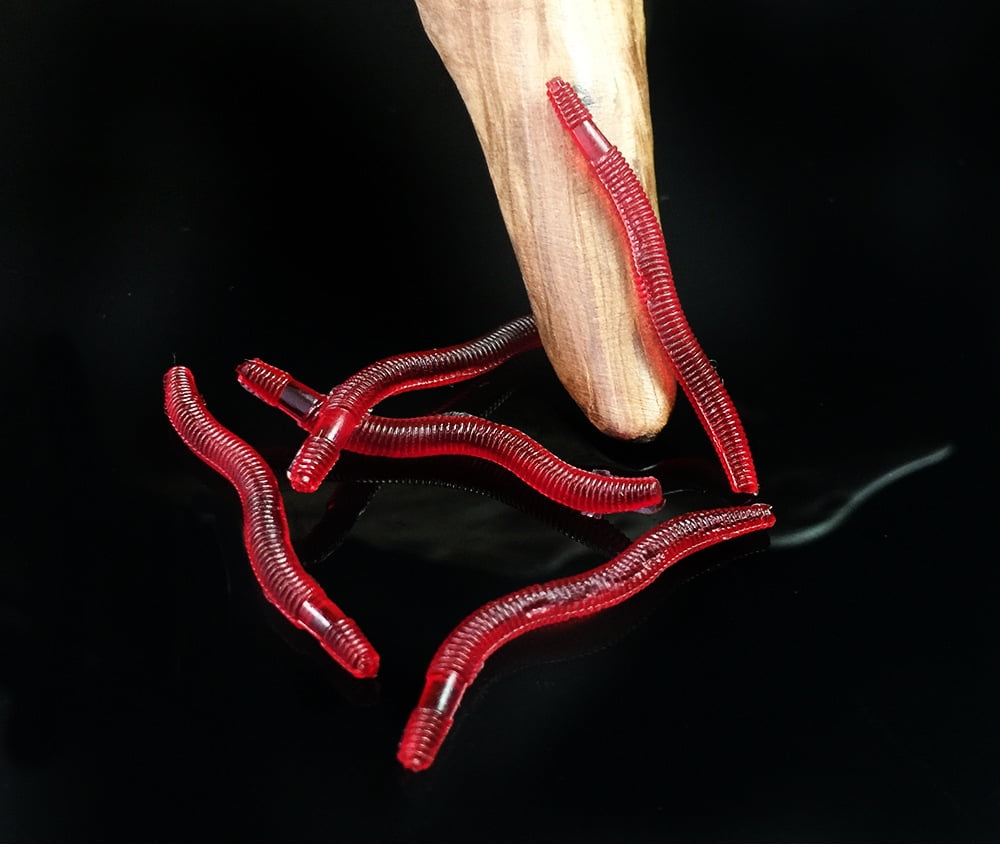 80Pcs/Pack Earthworm Lures Red Worms Baits Soft Fishing Lure Walmart