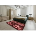 thumbnail image 5 of Ahgly Company Machine Washable Indoor Square Transitional Cherry Red Area Rugs, 3' Square, 5 of 7