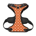 thumbnail image 5 of Lsque Orange And White Polka Dot Dog Harness, No-Pull Pet Harness with 2 Leash Clips, Adjustable Soft Padded Dog Vest with Easy Control Handle for Large Dogs-Medium, 5 of 9