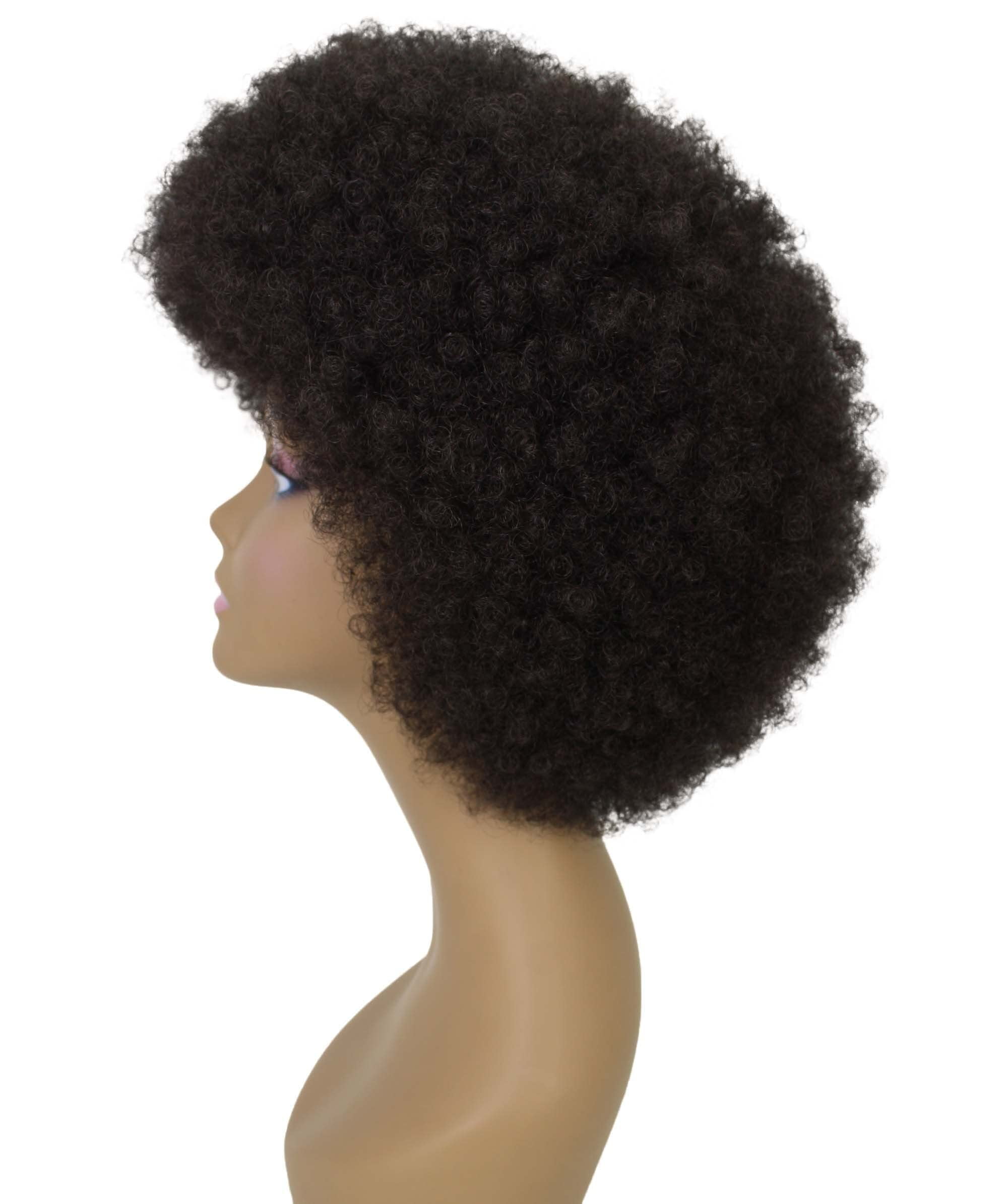 LUXLUXE Audre Curly Layered 13 in Long Half Wig Mix Human Hair and Synthetic Fibers, Dark Brown
