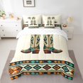 thumbnail image 2 of Homewish Western Cowboy Boots 7pcs Bedding Comforter Set,Retro Aztec Geometric Queen Bedding Sets,Vintage Triangle Queen Sheet Sets For Boys Kids,Ultra Soft Home Decor Reversible, 2 of 8