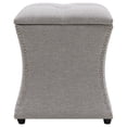 thumbnail image 2 of NPD Furniture Amelia 20" Fabric Nailhead Tufted Storage Ottoman in Gray, 2 of 10