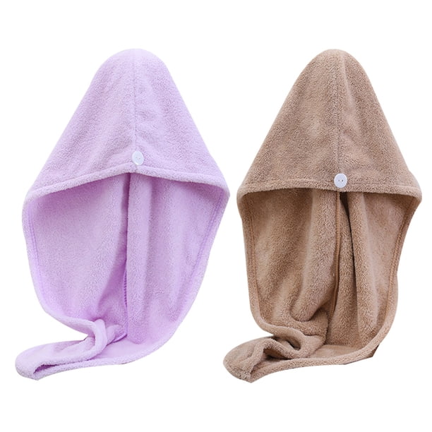Toalla para el cabello para mujer, paquete de 2 turbantes absorbentes de secado rápido para secar cabello rizado, largo y grueso