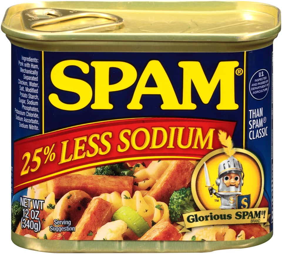 SPAM Canned Meat, 25 Less Sodium, 12 Oz