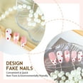 thumbnail image 3 of Purple Gradient Press on Nails Long Oval Fake Nails Glossy Almond Glue on Nails Reusable Acrylic Stick on Nails for Women DIY Manicure Decoration Multicolor 3D Pearl Bow, 3 of 4