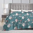 thumbnail image 4 of Kll Fleece Blanket Plush Throw Blanket Elegant Flamingo Wearing A Christmas Hat,Soft Fuzzy Cozy Flannel Blanket For Couch Sofa Bed.(40"X30"), 4 of 9