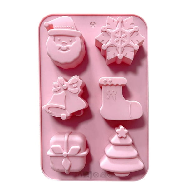 Suministros de cocina, moldes para hornear, moldes navideños grandes para hornear pasteles, jabones, chocolates, gelatinas y velas con forma de muñeco de nieve y árbol de Navidad.
