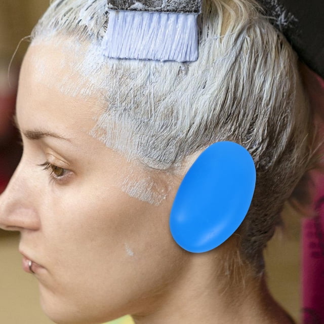 ETHZZLE 2Pairs Reusable Ear Covers for Hair Coloring Ear Protection Caps Plastic Material Assorted Colors