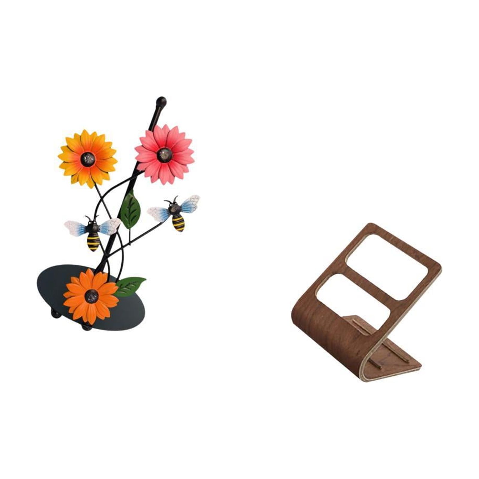 Fiocias Paper Holder Stand Toilet Paper Holder Paper Towel Holder Countertop Remote Control Holder Wooden Iron Lightweight Case Suitable for Home Office Bedro