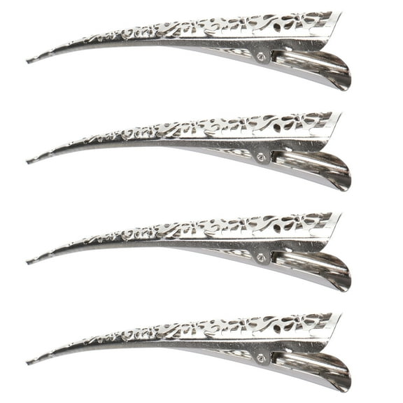 Soimiss 4pcs Stylish Alligator Hair Clips Silver for Everyday Use Girls