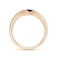 thumbnail image 2 of ANGARA Natural Bar-Set Solitaire Round Sapphire Bypass Ring in 14K Rose Gold for Women (Size-4mm) | September Birthstone, Birthday, Anniversary, Jewelry Gift for Women | Natural Blue Sapphire Ring, 2 of 9